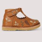 Autumn Leaves T-Bar Scallop | Cognac