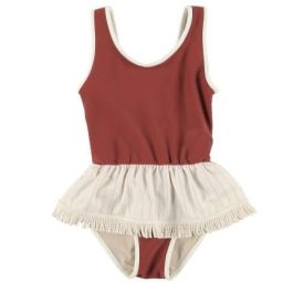 Swimsuit Striped Ruffle | Lava