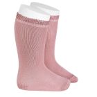 2362/2 Knee High Socks W/ Openwork Cuff | Pale Pink 526