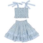 Maryland Blue Ditsy Top & Floral Skirt