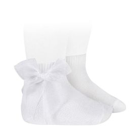 2439/4 Ceremony Short Socks W/ Organza Bow | White 200