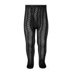 2529/1 Perle Cotton Openwork Tights | Black 900