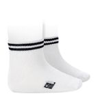 2603/4 Ankle Sport Socks W/ Stripes | White/Navy 048