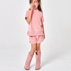 Terry Hooded Shirt & Shorts | Pink