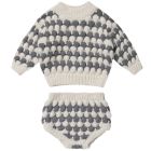 Relaxed Knit Sweater & Knit Bloomer | Slate Stripe
