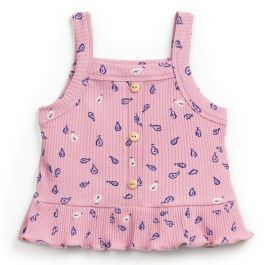 Ribbed Knit Top W/ Pear Print