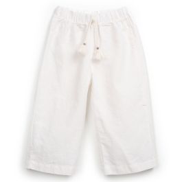 Pants W/ Decorative Drawstring | White