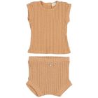 BB Rib T-Shirt & Culotte | Caramel
