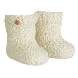 Merino-Acrylic Baby Booties | Cava (913)