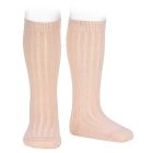 MERINO WOOL-Blend Rib Knee High Socks | Nude (914)
