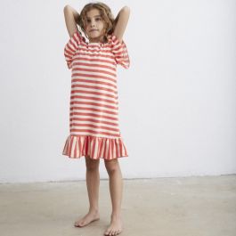 Arleth Toweling Stripes Dress | Red Ruby