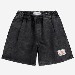 Smiling Black Denim Bermuda Shorts