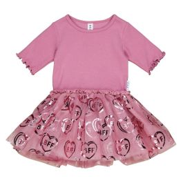 BFF Heart Rib Ballet Onesie/Dress