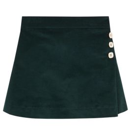 Green Antique Velvet Mini Skirt