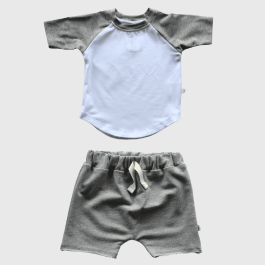 Baseball Tee & Bamboo Harem Shorts