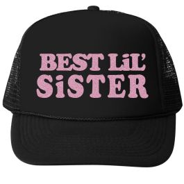 Best LiL' Sister Hat | Pink GLITTER