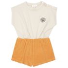 Bi-material Playsuit Mandarin