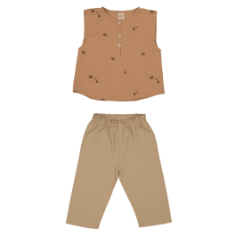 Blouse Roman Mocha Figs & Pants Cousin Latte