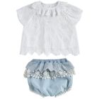 Blouse Sandrine Off-White & Bloomers Carlosa Chambray