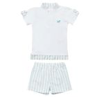 Blue Stripes Logo Boy Polo & Blue Delight Boy Shorts