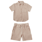 Collared Stripe & Bermuda Shorts | Amber Stripe