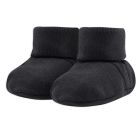 Charcoal Baby Booties Pointelle