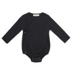 Charcoal Crossover Bodysuit L/S Pointelle