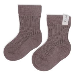 Ribbed Baby Socks | Heather