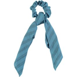 Elastic Hair Band | Blue W/ Grey Stripes