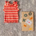 Red Rubberized Gingham Top