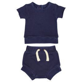 French Terry Tee & Shorties Set | Indigo