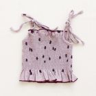 Smocked Crop Blouse Tulips