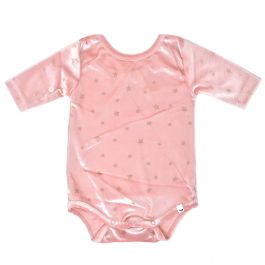 Faded Star Velvet Snap Leotard W/ Rose Gold Print
