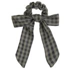 Forest Green Gingham Bow Scrunchie