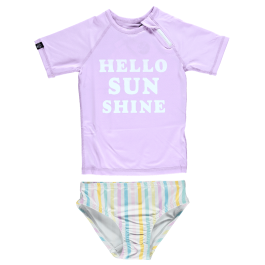 Hello Sunshine Rash Vest & Rainbow Bikini Bottoms