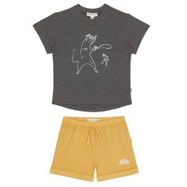 Oversized Tee & Bermuda | Granite/Sunset Gold