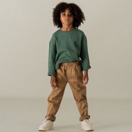 Soft Waffle Overzied L/S Tee & Camel Twill Chino