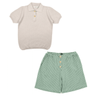 Blouse & Tuna Short | Denim Milk/Sage