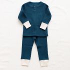 Waffle Henley Top & Pant | Ocean