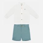 Ivory & Blue Shorts Set