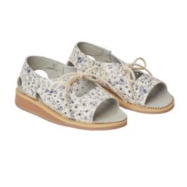 Juliet Tie Sandals | Blue Floral