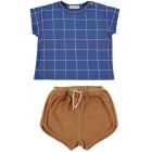 Tshirt Grid & Shorts Mustard