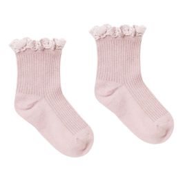 Lace Trim Socks | Lilac