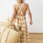 Gingham Jumpsuit | Caramel