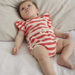 Madalyn Toweling Baby Romper | Pink Ruby