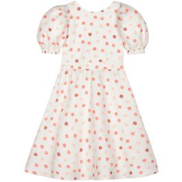 Marjorie Flower Muslin Dress | Cream/Coral