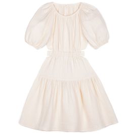 Marine Muslin Cut Out Dress | Ecru