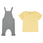Mellow Yellow Boxy Tee & Grey Melange Salpoette