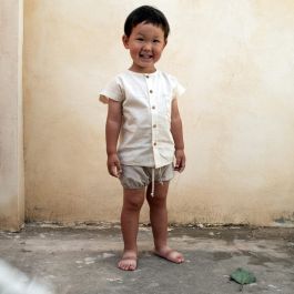 Off white Short-Sleeved Shirt & Culotte