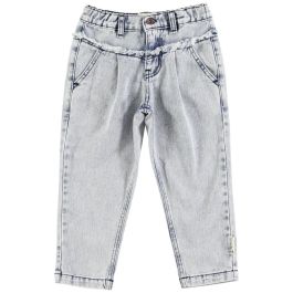 Mom Fit Trousers | Washed Light Blue